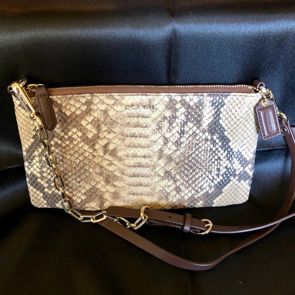 Coach Python Embossed Leather Crossbody/Clutch